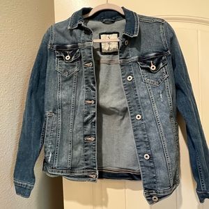 Distressed jean jacket. A&F kids size 15/16. Great condition